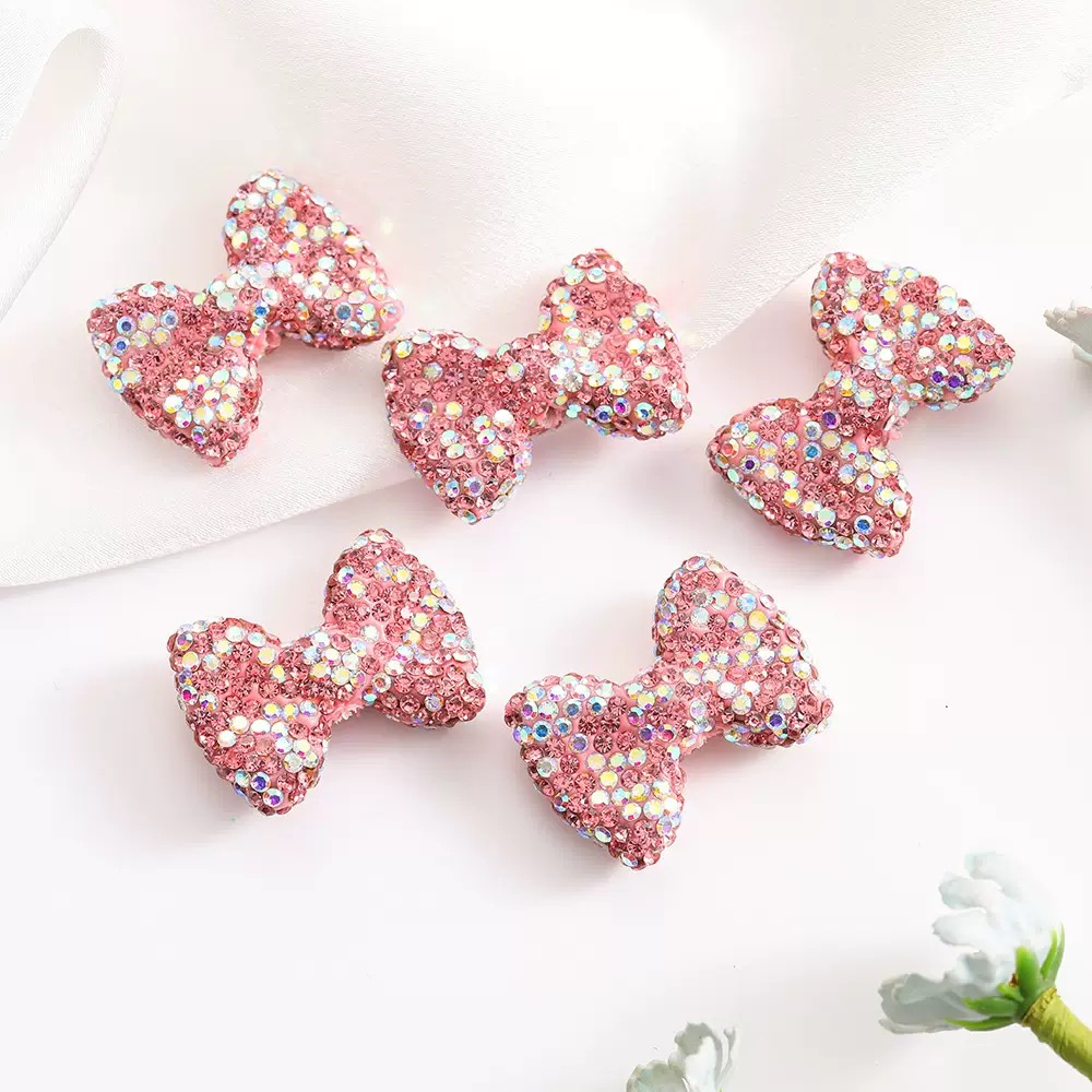 MID-Sparkling Rhinestone Bows 30MM*22MM