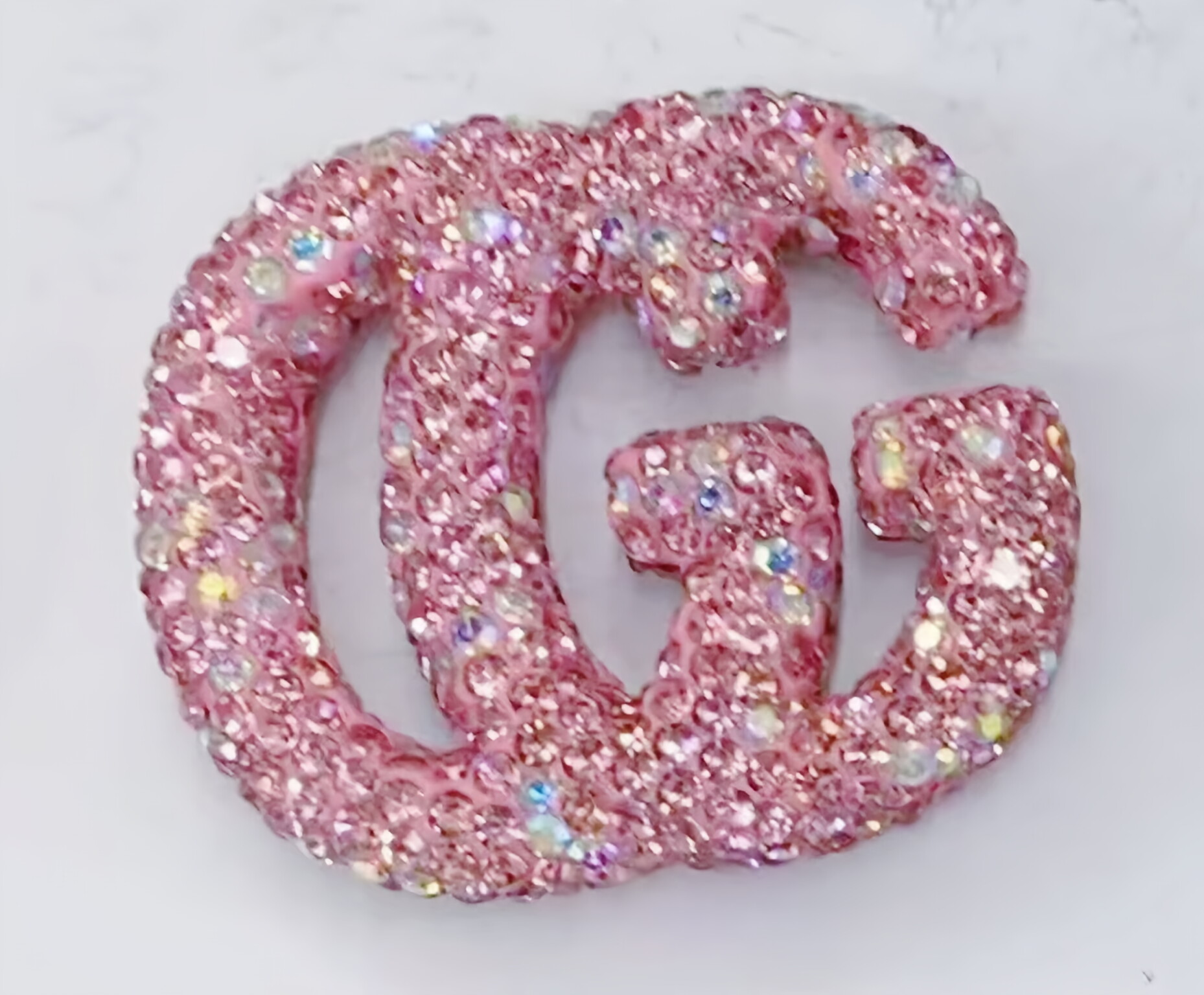 Large GG Ceramic Rhinestones charms 48MM*40MM