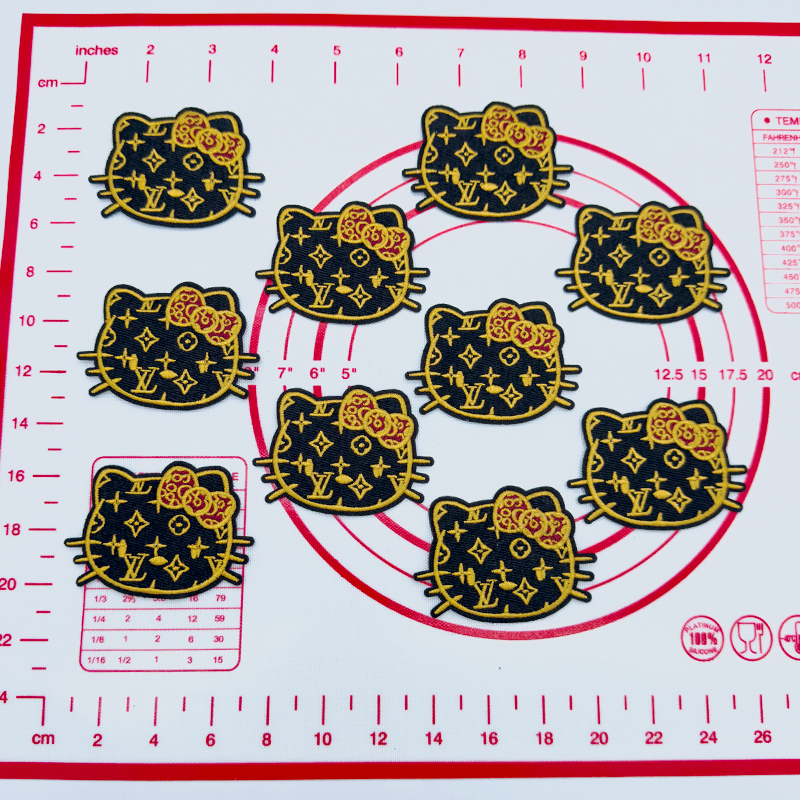 Mid(Iron-on) L-HK Black And Gold Patches