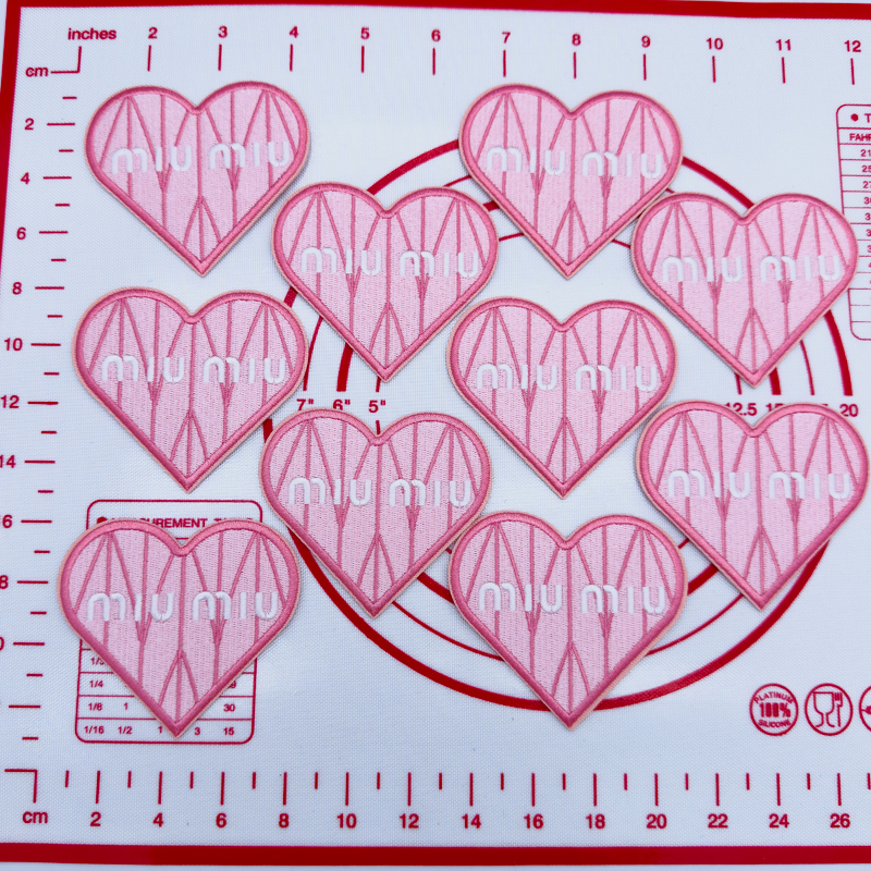 Mid(Iron-on) M- Pink Love Shape Patches