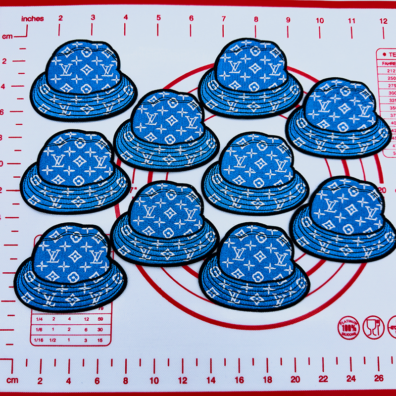 Mid(Iron-on) L- Blue Cat Shape Patches