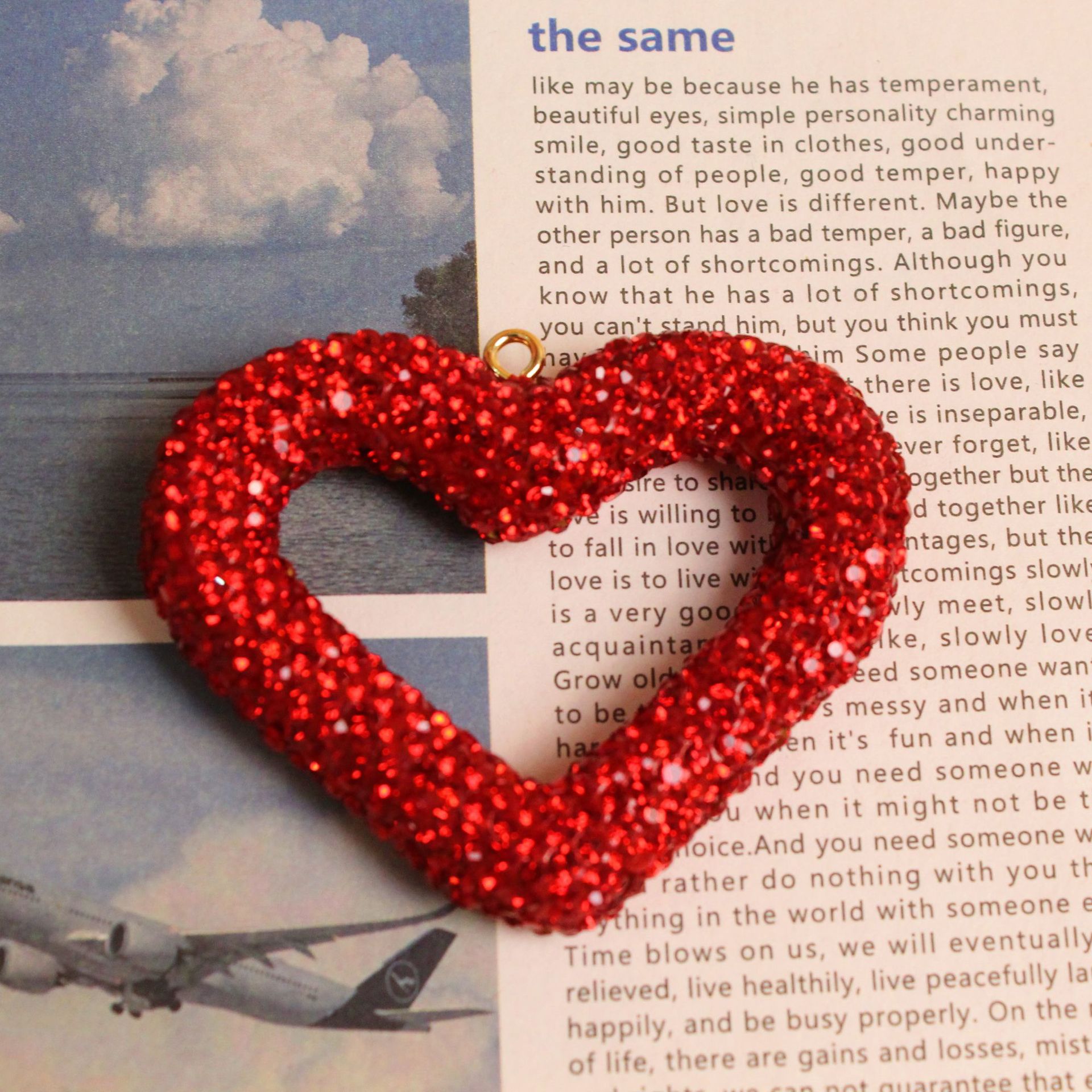 Heart Shape With Diamond 60MM*50MM