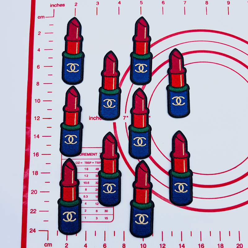 Mid(Iron-on) C-Blue Lipstick Shape Patches