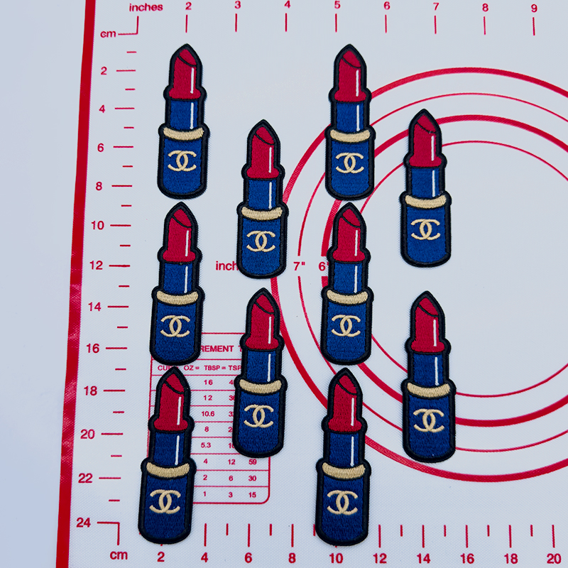 Mid(Iron-on) C-2 Blue Lipstick Shape Patches