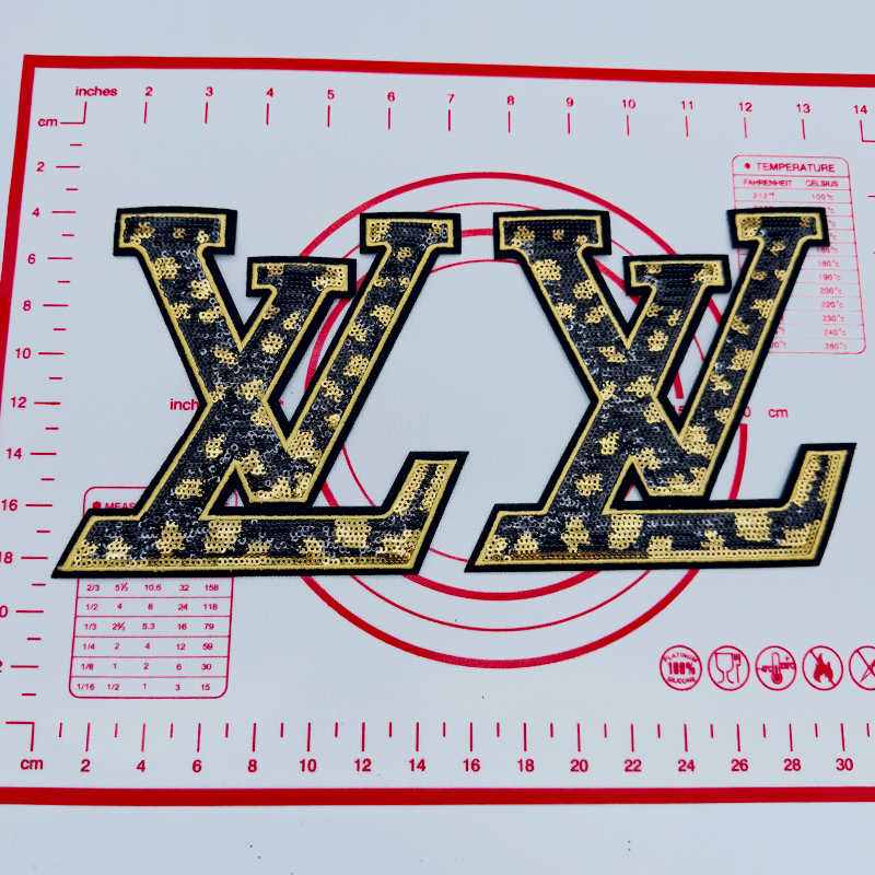 Large(Iron-on) L-Gold And Black Patches