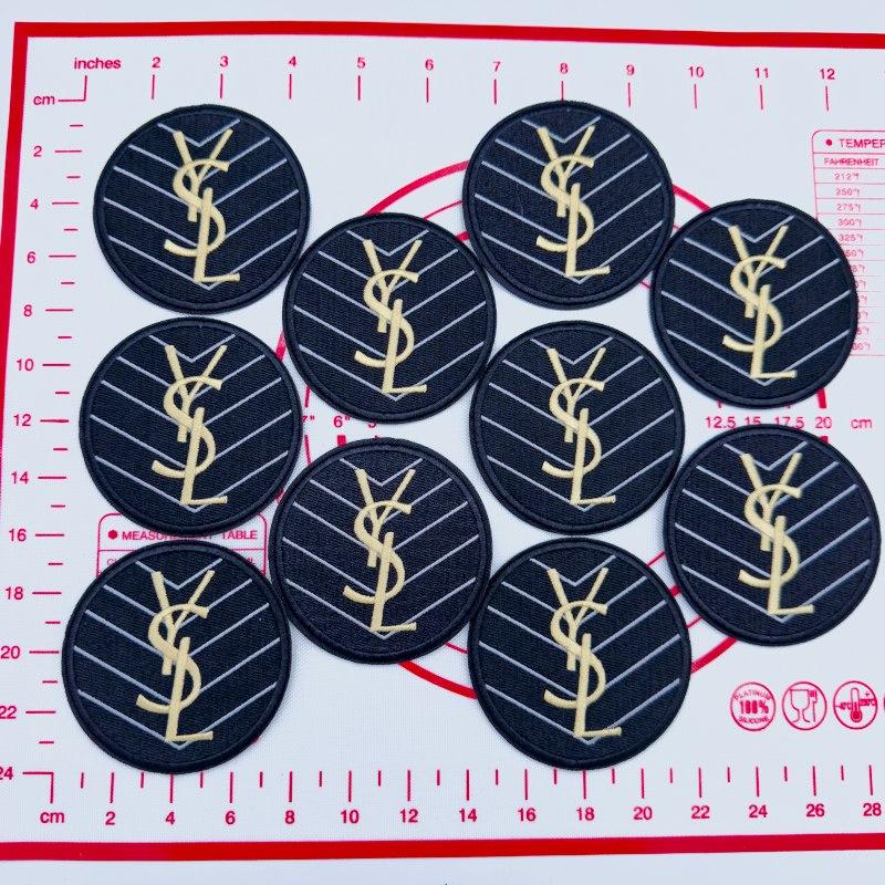 Mid(Iron-on) Y-  Black Round Shape Patches