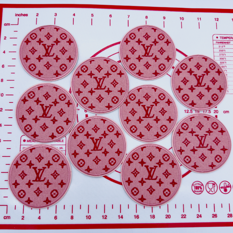 Mid(Iron-on) L- Pink Round Shape Patches
