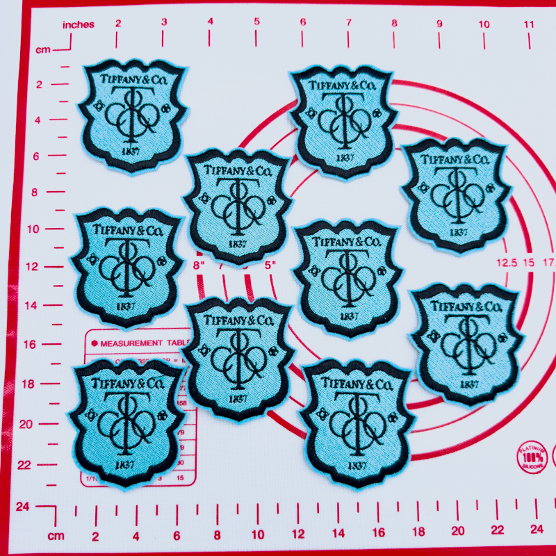 Mid(Iron-on) DF- Light Blue  Shield Shape Patches
