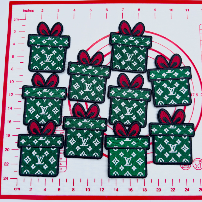 Mid(Iron-on) L-Gift Box Shape Patches
