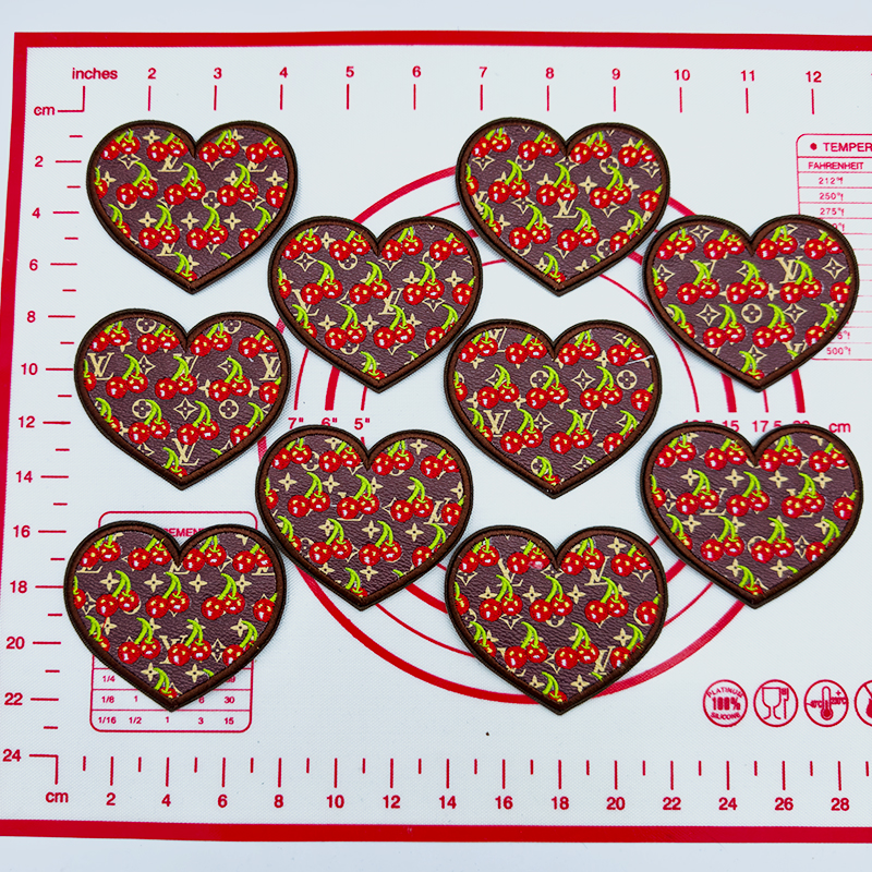 Mid(Iron-on) L-Cherry Love Shape Patches