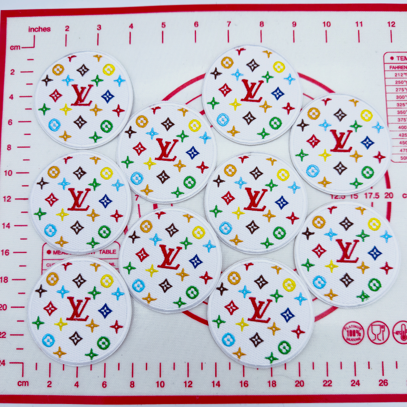 Mid(Iron-on) L-White Round Shape Patches