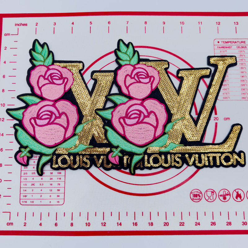 Large(Iron-on) L-With Flower Shape Patches