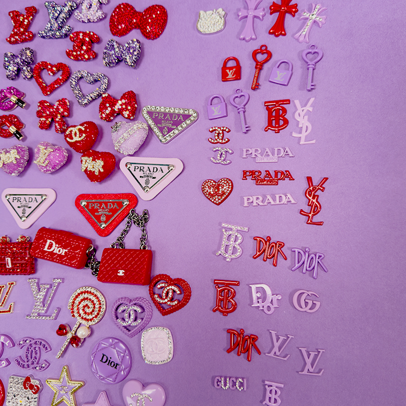 50-100PCS MIX RED-PURPLE LUX CHARMS