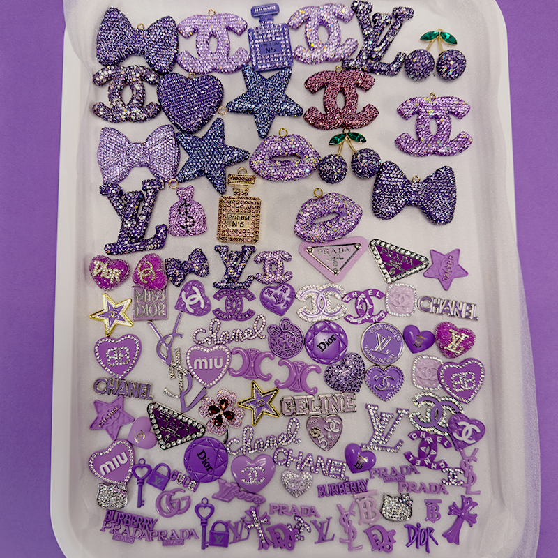 50-100PCS MIX Purple LUX CHARMS