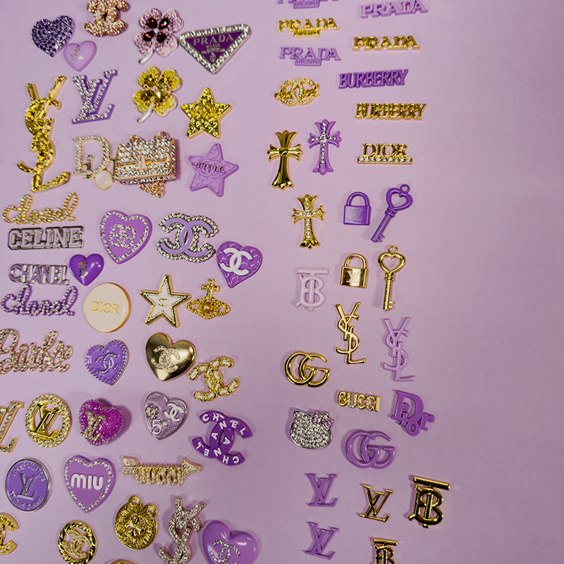 50-100PCS MIX Pueple-Gold LUX CHARMS