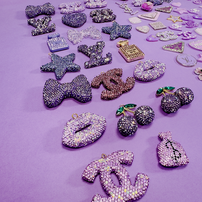 50-100PCS MIX Purple LUX CHARMS