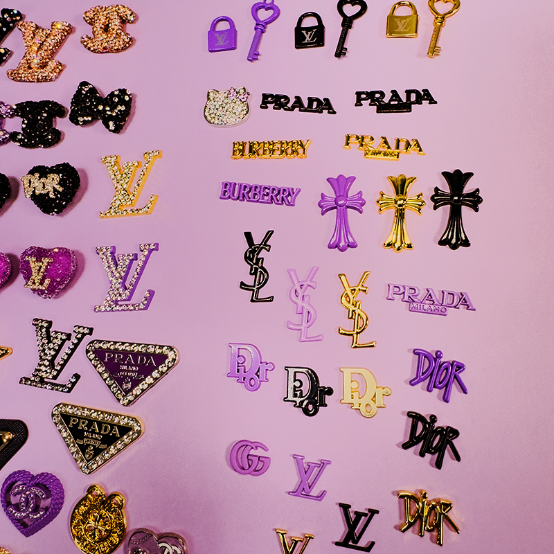 50-100PCS MIX Purple-Gold-Black LUX CHARMS
