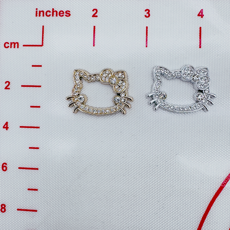 A Bag of（10PCS）Non-Metal kitty head With Diamonds