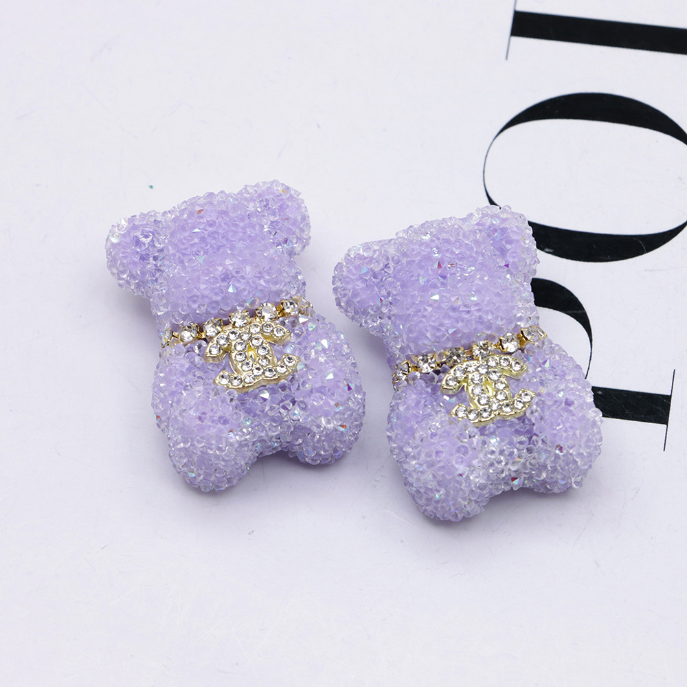 Bear With Diamonds Double C 24MM*30MM