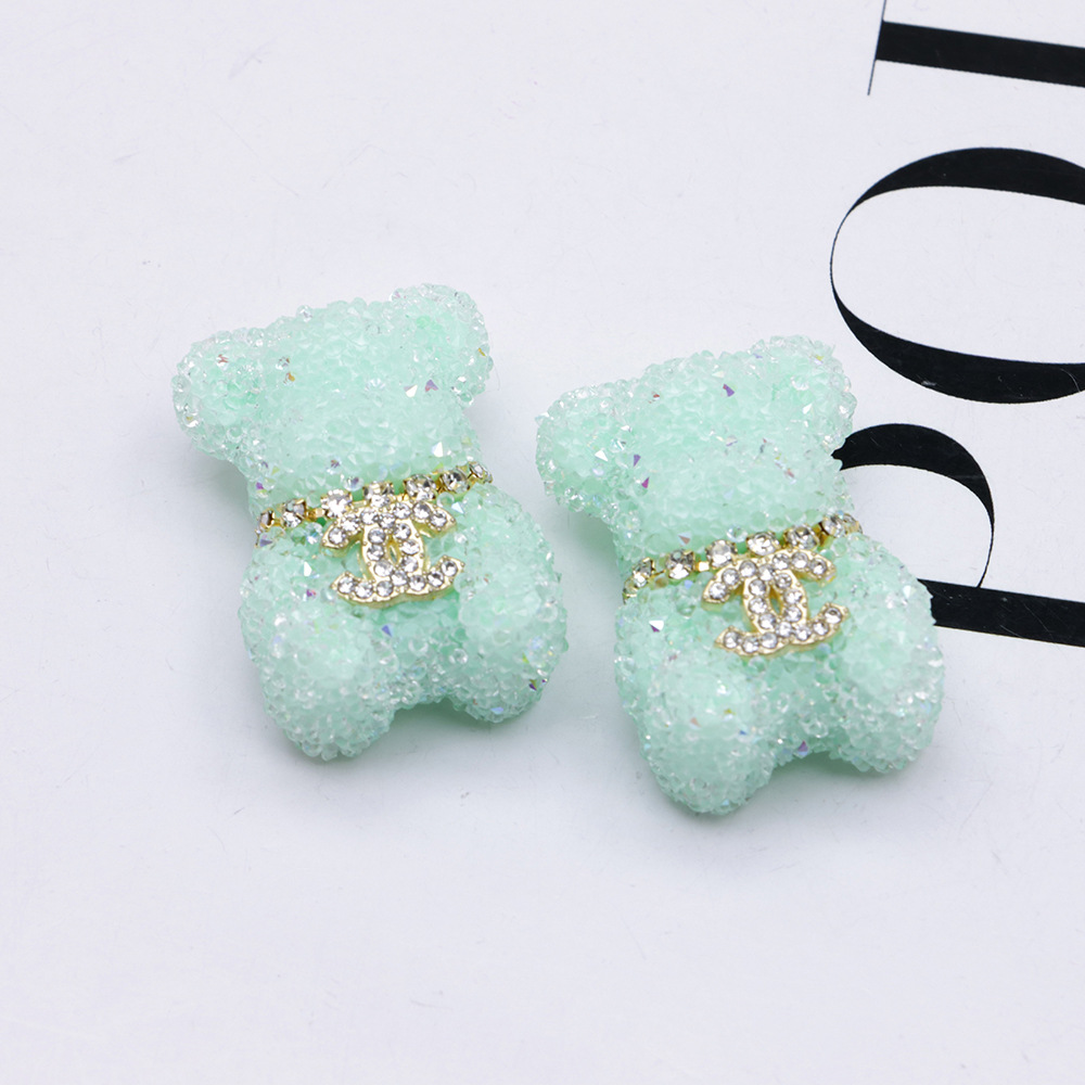 Bear With Diamonds Double C 24MM*30MM